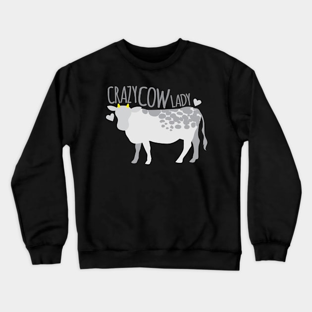 Crazy Cow Lady Crewneck Sweatshirt by jazzydevil